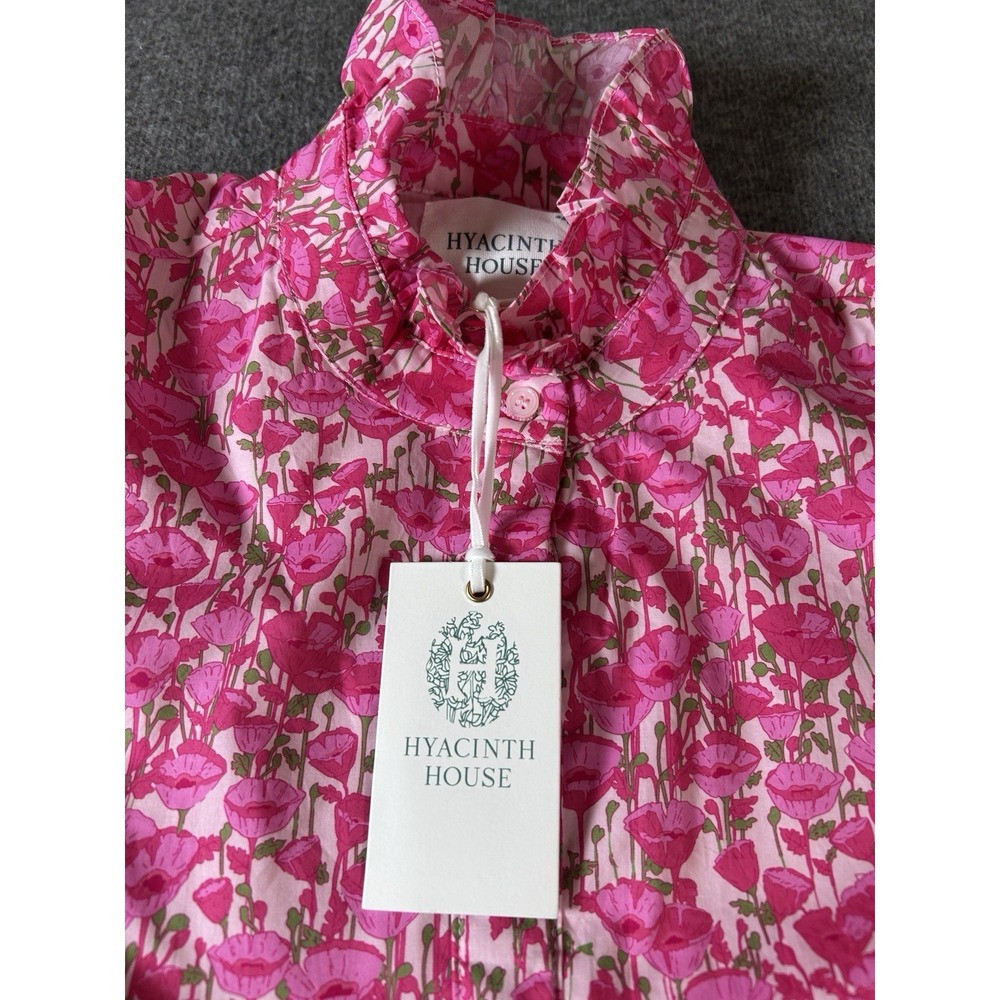 NWT HYACINTH HOUSE Louisa Maxi Dress Size XS Pink Poppies Floral Cottagecore - Picture 8 of 11